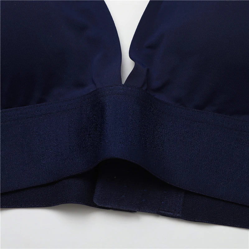 Women's Deep V Seamless Bras Push Up Padded Underwear Wireless Plus Size Tops  Invisible Bralette Lingerie