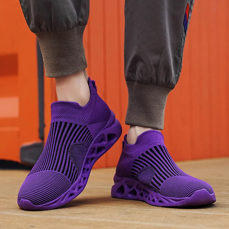 Men's Slip-On Platform Sneakers - Casual Running Sports Trainers
