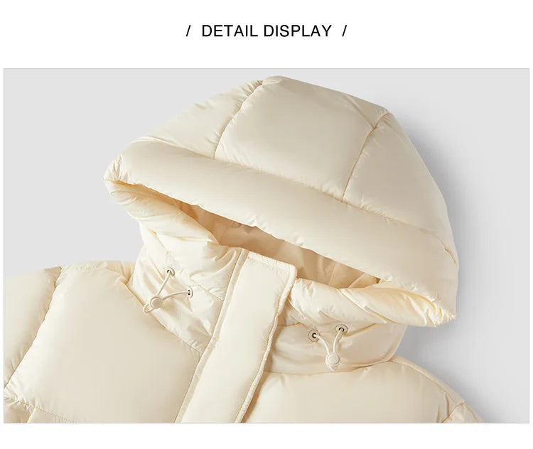 Women's Long Down Jacket - Three-Proof Hooded Winter Coat Loose Fit