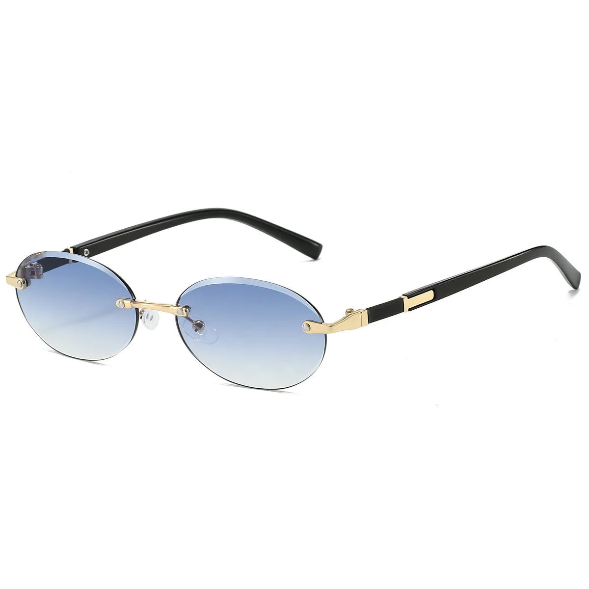 Unisex  Retro Metal Gradient Oval Sunglasses