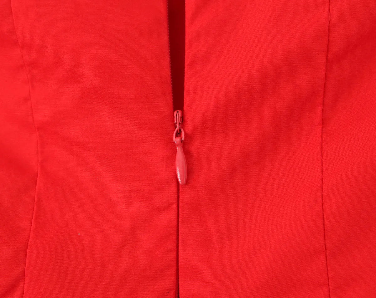 Pleated Hem Red Strapless Mini Dress - Elegant Party & Birthday Dress