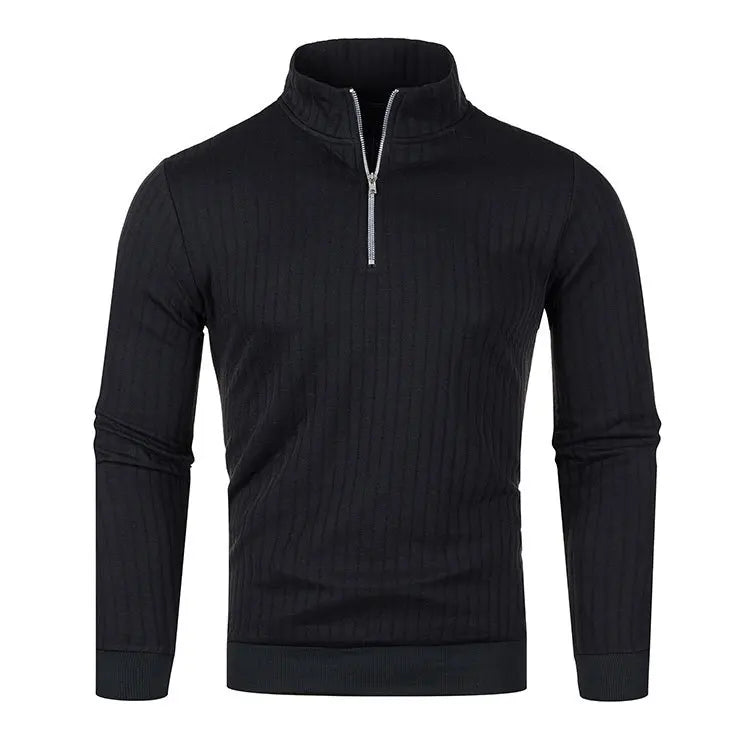 Half Zip Knitted Pullover - Men's Casual Stand Collar Sweater