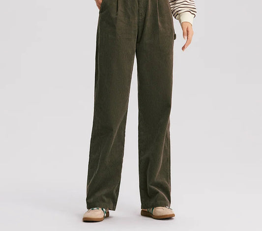 Women's  Corduroy Wide Leg Trousers - Cotton Casual Vintage Workwear Style