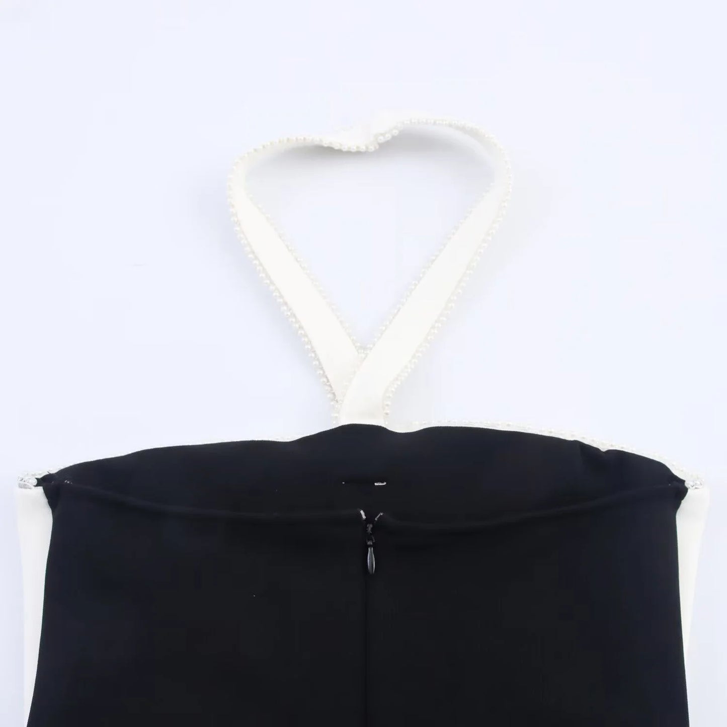 Women's Elegant Bow Detail Elastic Midi Dress with Beading
