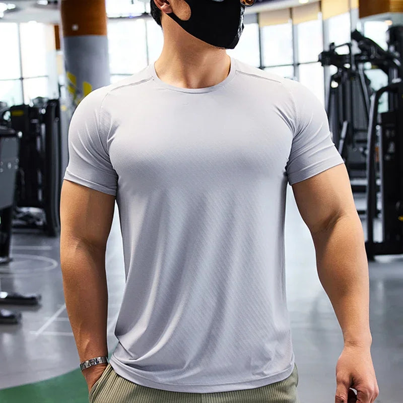 Men's Short Sleeve Sport Athletics Running Top Quick Dry Gym Wear T-Shirt