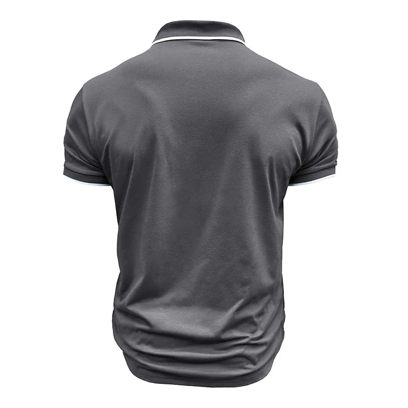 Men's Summer Smart Casual  Turn Down Collar Short Sleeve Polo Shirt
