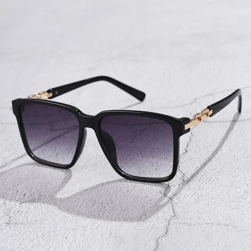 Pink Square Sunglasses - Small Full Frame Gradient Lens Vintage UV400 Women's Eyewear
