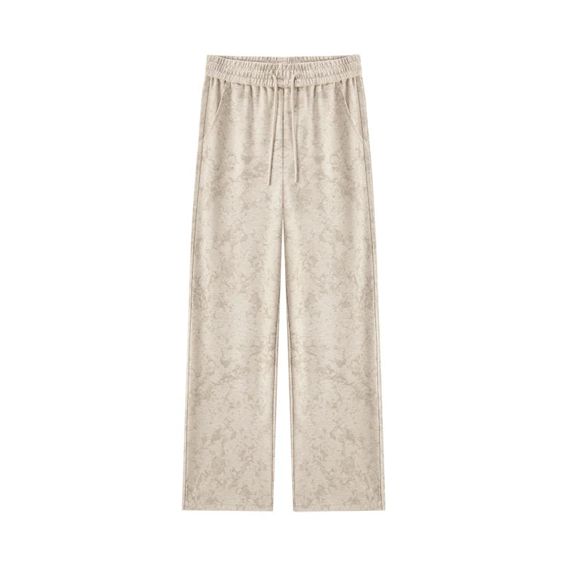 Women's Wide Leg Wool-Like Pants - Full Print Loose Fit Trendy Streetwear