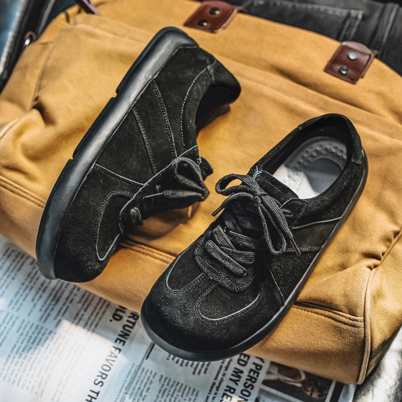 Men's Suede Leather Lace-up Flat Shoes