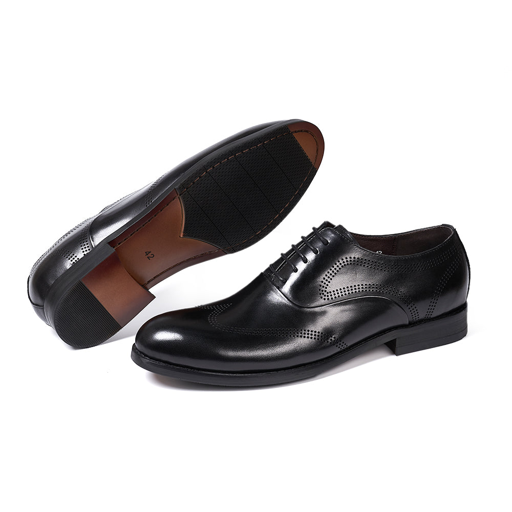 Men's Classic Style Lace-Up Oxfords Genuine Leather Shoes