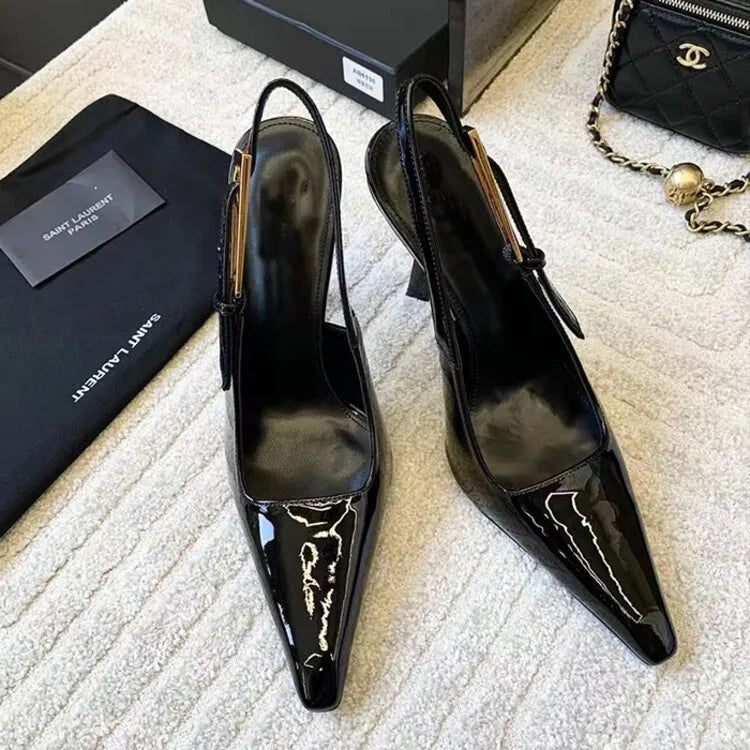 Women's Pointed Stiletto Sandals - One-Line Buckle Strap High Heels