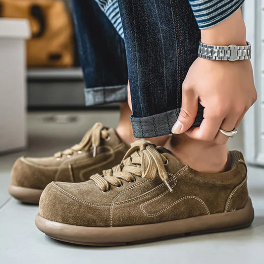 Men's Suede Leather Lace-up Casual Comfortable British Shoes