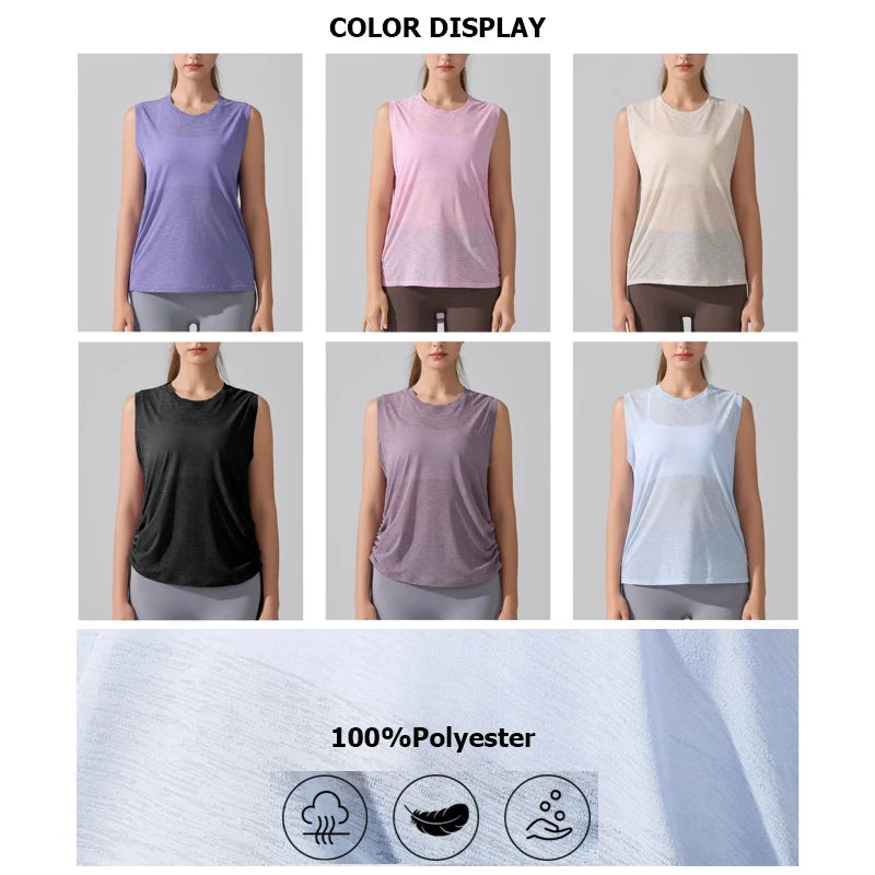 Women's Summer Gym T-Shirt - Breathable Quick Dry Fitness Tank Top