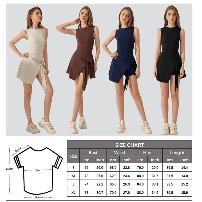 Women's One Piece Fitness Yoga Set Summer Short Sportswear Breathable Quick Dry Running Suit Tennis Skirt Workout Sportswear