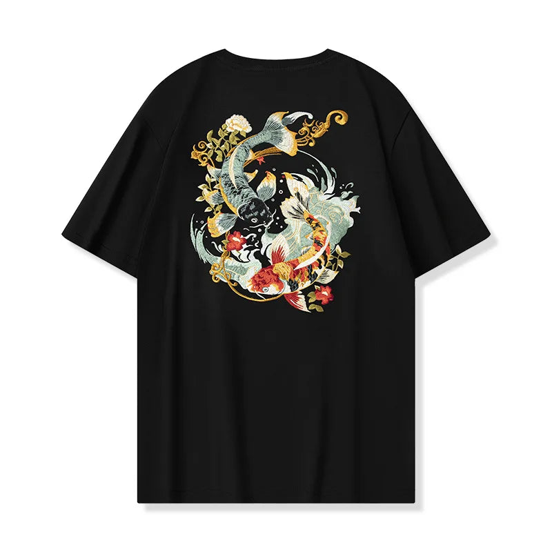 Koi Embroidered T-Shirt