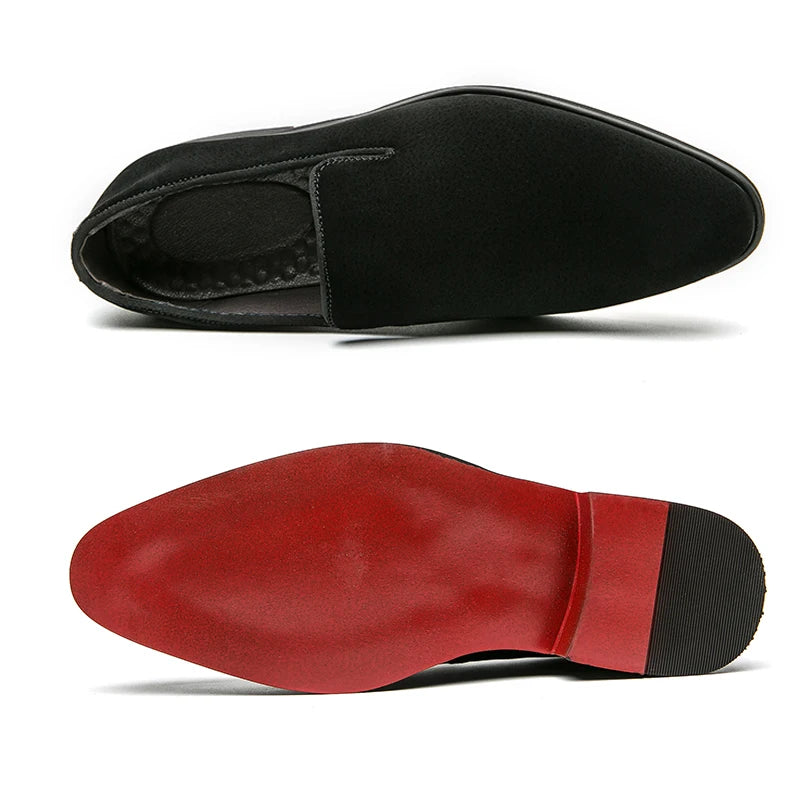 Men's Suede Leather Slip-On Loafers - Business Boat Shoes