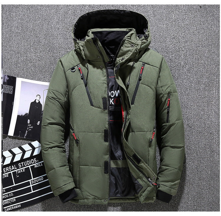 Men's Warm Hooded Thick Slim Fit Puffer Overcoat Thermal Jacket