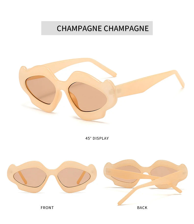 Women's Vintage Flower  Irregular Shape Gradient Sunglasses