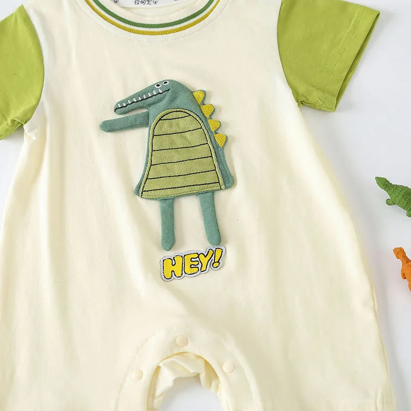 Baby Toddler Newborn  Cartoon Dinosaur Short-sleeved Jumpsuit  Romper