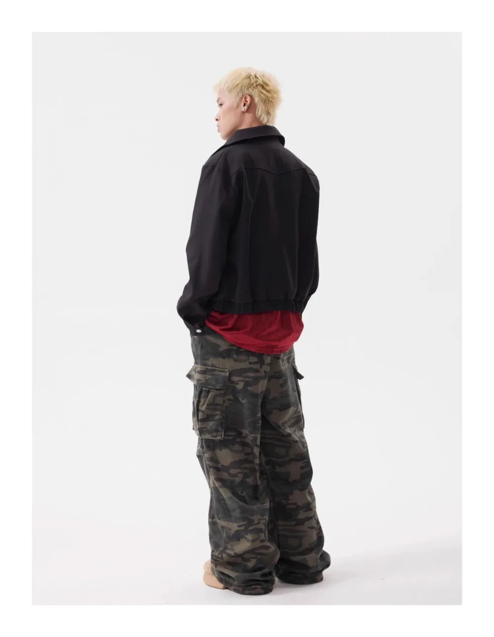 Men's Vintage Multi-pocket Pleated Camouflage Overalls Camo Colossus Baggy Pants