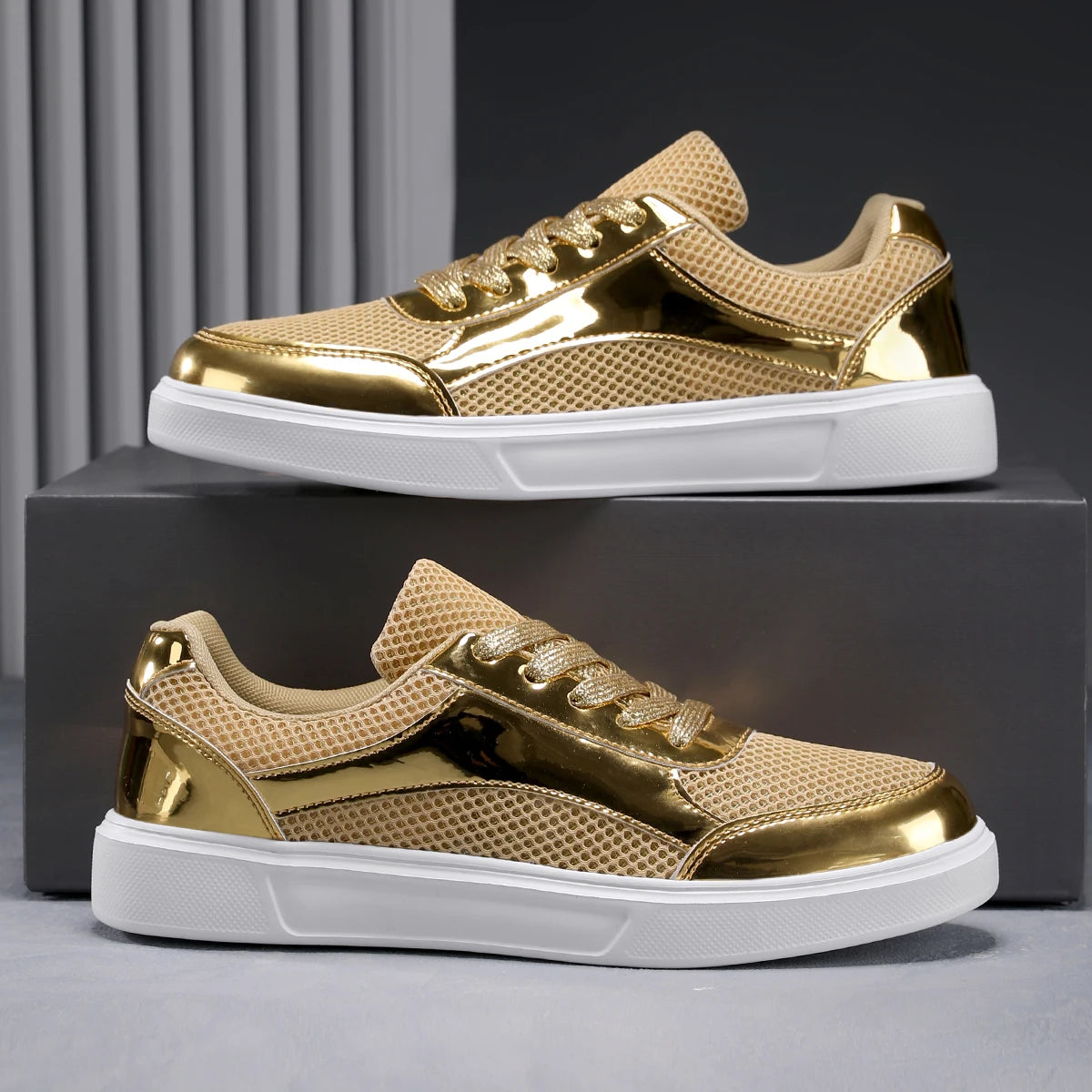 Men's Platform Skateboard Sneakers - Breathable Outdoor Vulcanized Tennis Shoes