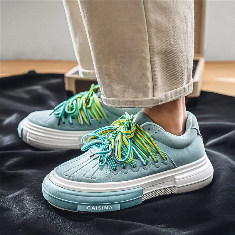 Men's Casual strap Design  Skateboard Trainers Sneakers