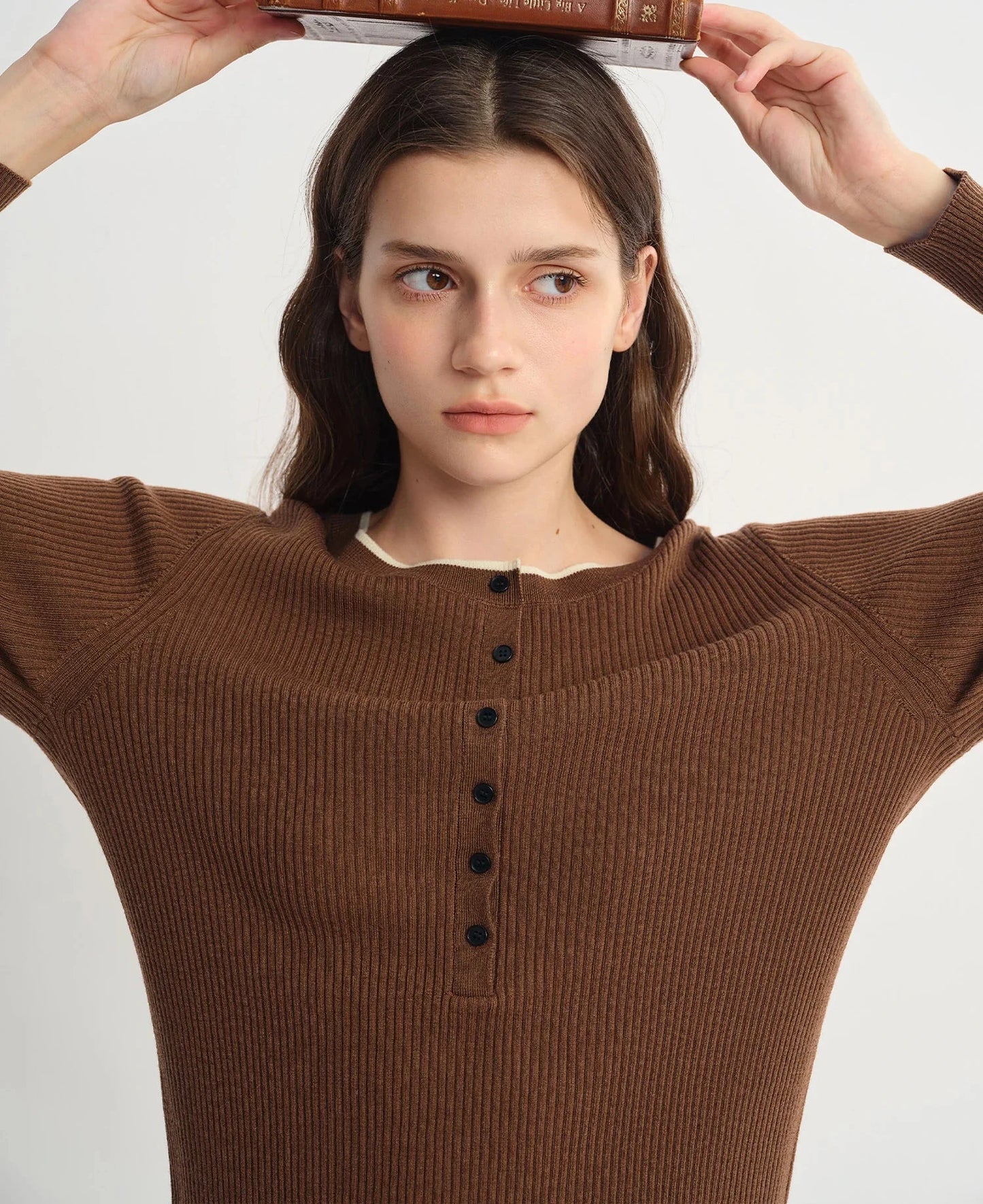 Merino Wool Ribbed Knit Sweater