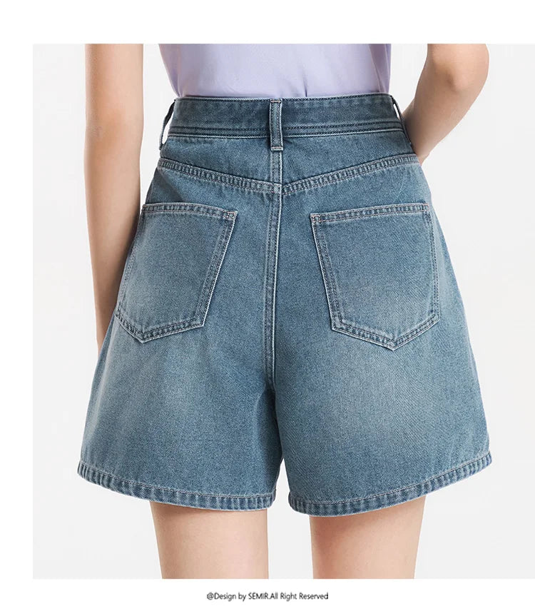 Women's Slimming Straight Leg Denim Shorts - Cooling Summer Style