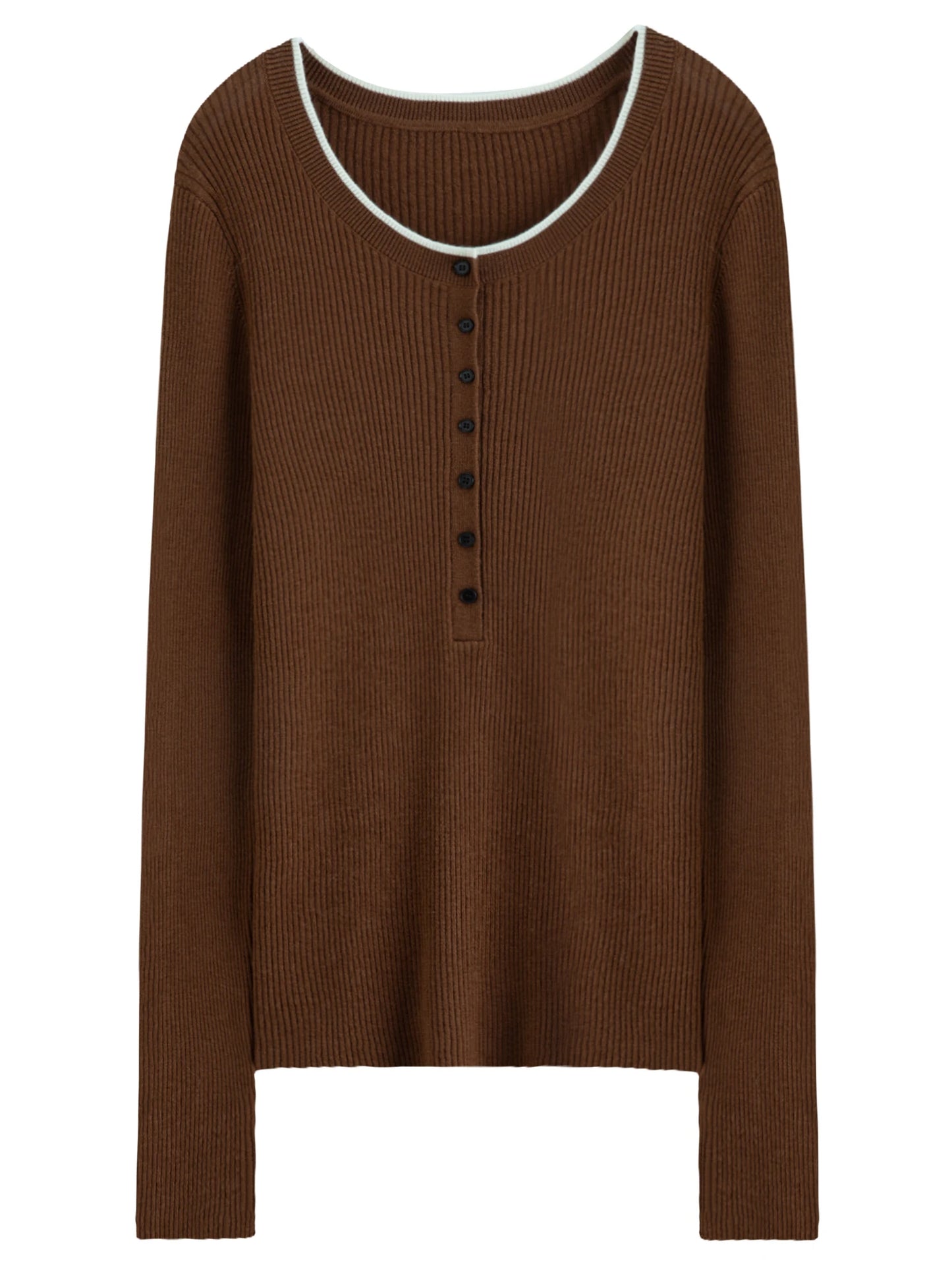Merino Wool Ribbed Knit Sweater