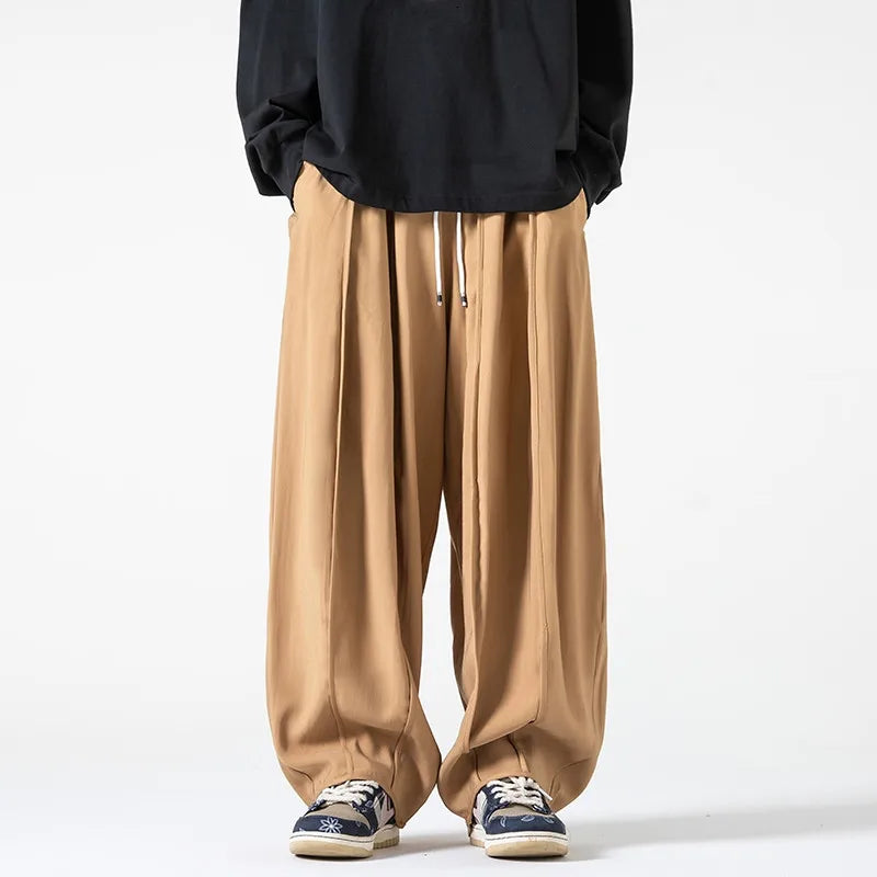 Men's Wide Leg Loose Harem Pants Unisex Casual Trousers