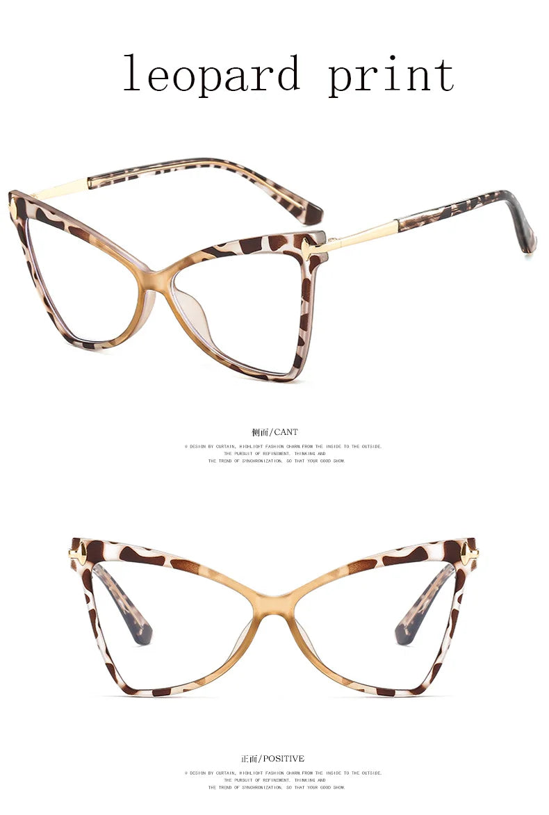 Women's Cat Eye Blue Light Blocking Glasses - Butterfly Large Frame Eyewear