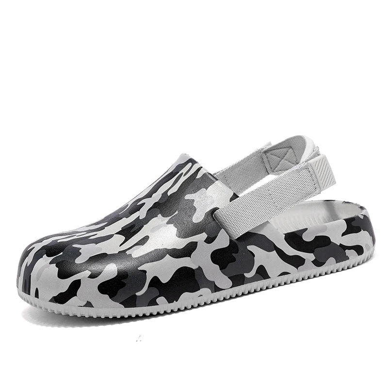 Men's Summer Slippers Sandals Camouflage  Clogs Beach Slippers Flip Flop Casual Slides
