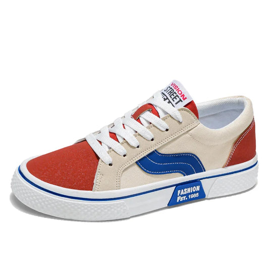 Men's Canvas Skateboard Sneakers - Lace-Up Casual Trainers