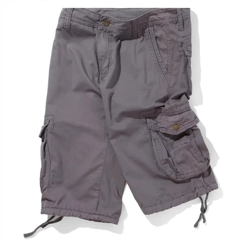 Men's Summer Cotton Cargo Multi Pocket Casual Shorts