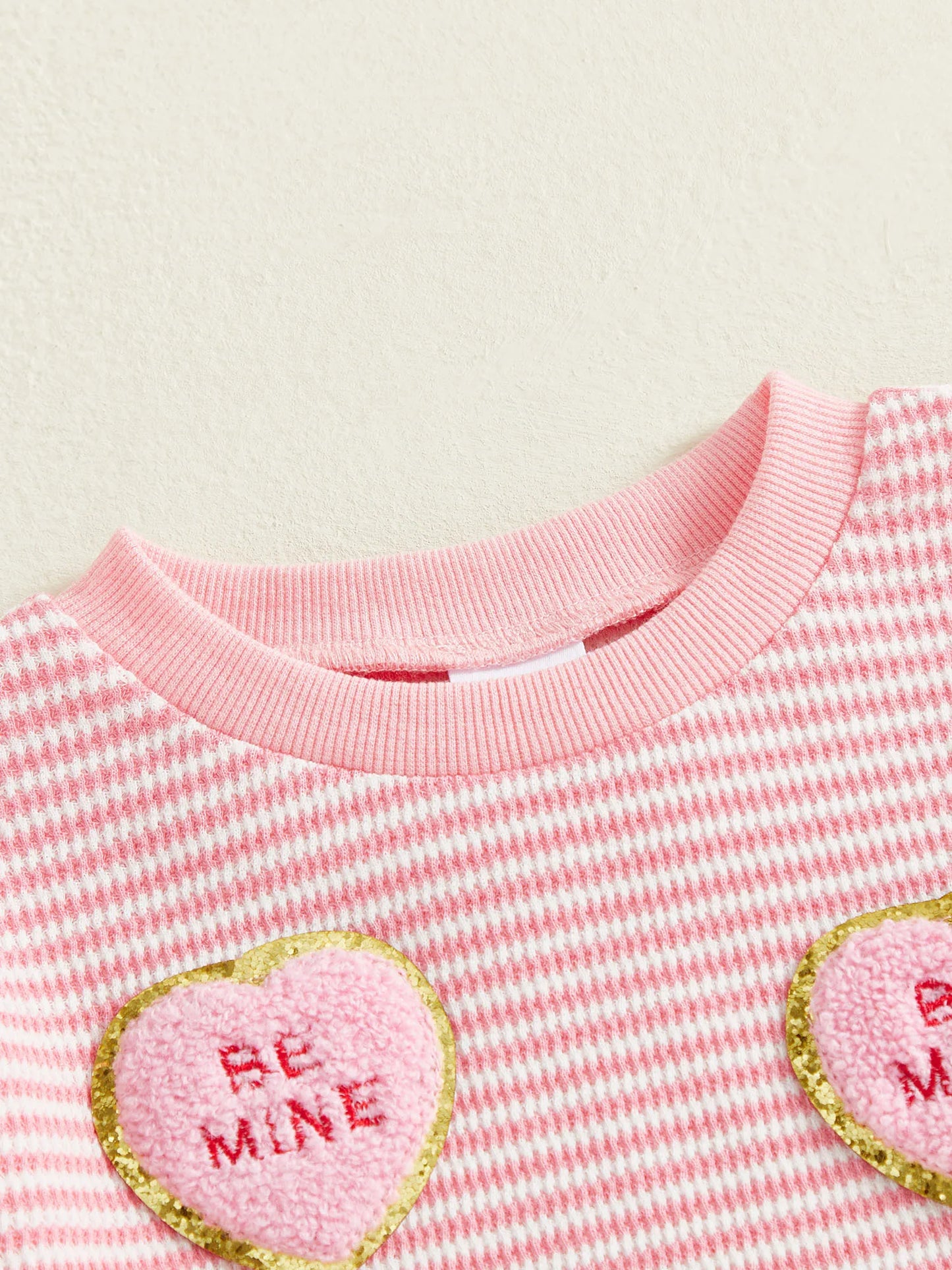 Toddler Girls Valentine's Day Sweatshirt with Heart Embroidery (0-4Y)