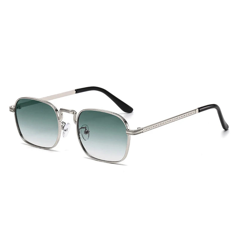 Retro Square Oval Metal Sunglasses - UV400 Protection for Women & Men