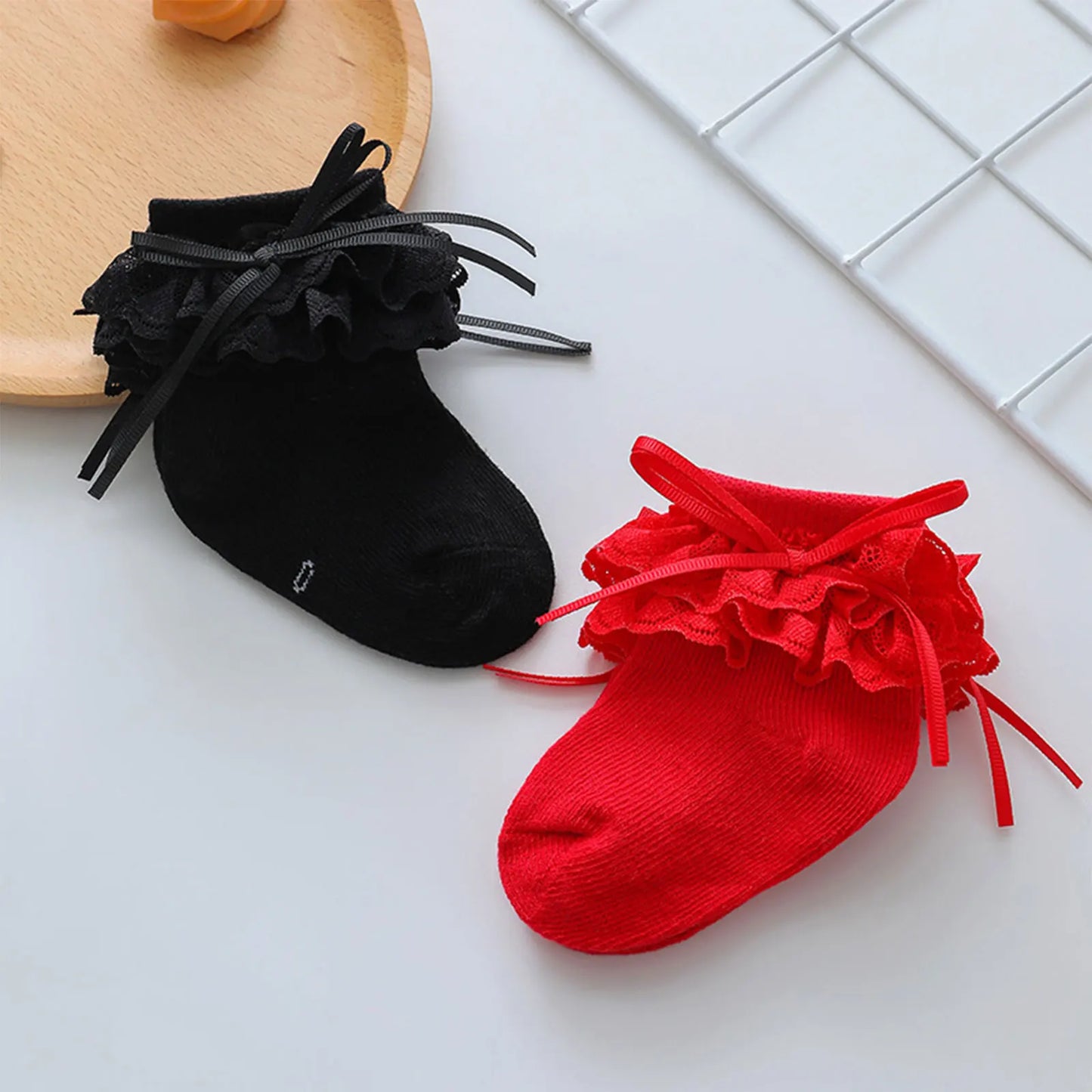 Infant Kids Baby Girls Socks Cute Baby Princess Dress Socks with Lace Bow