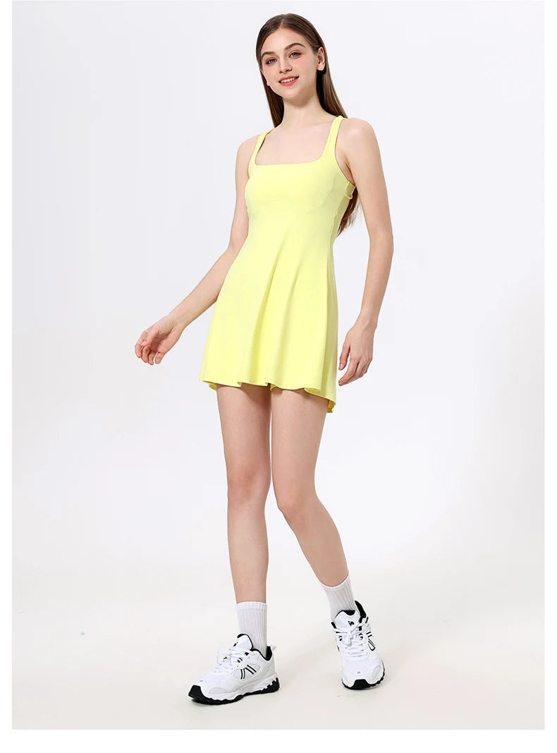 Women's Tennis Dress - Quick Dry Athletic Skirt for Running & Gym