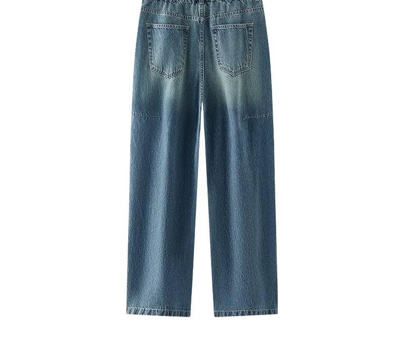 Women's Loose Pure Cotton Long Pants with Curved Hem