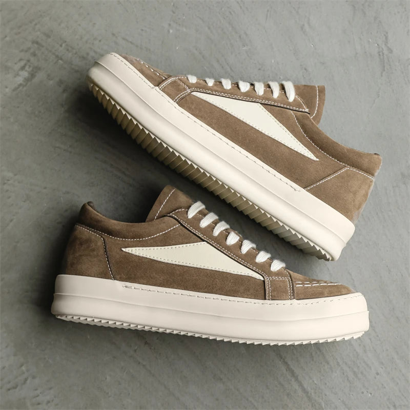 Men's Vulcanized Sneakers - Lace-Up Skateboarding Shoes