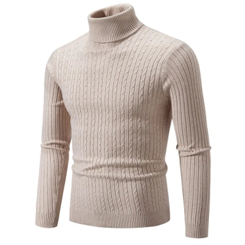 Men's Slim Fit Autumn Winter  Knitted Pullover Turtleneck