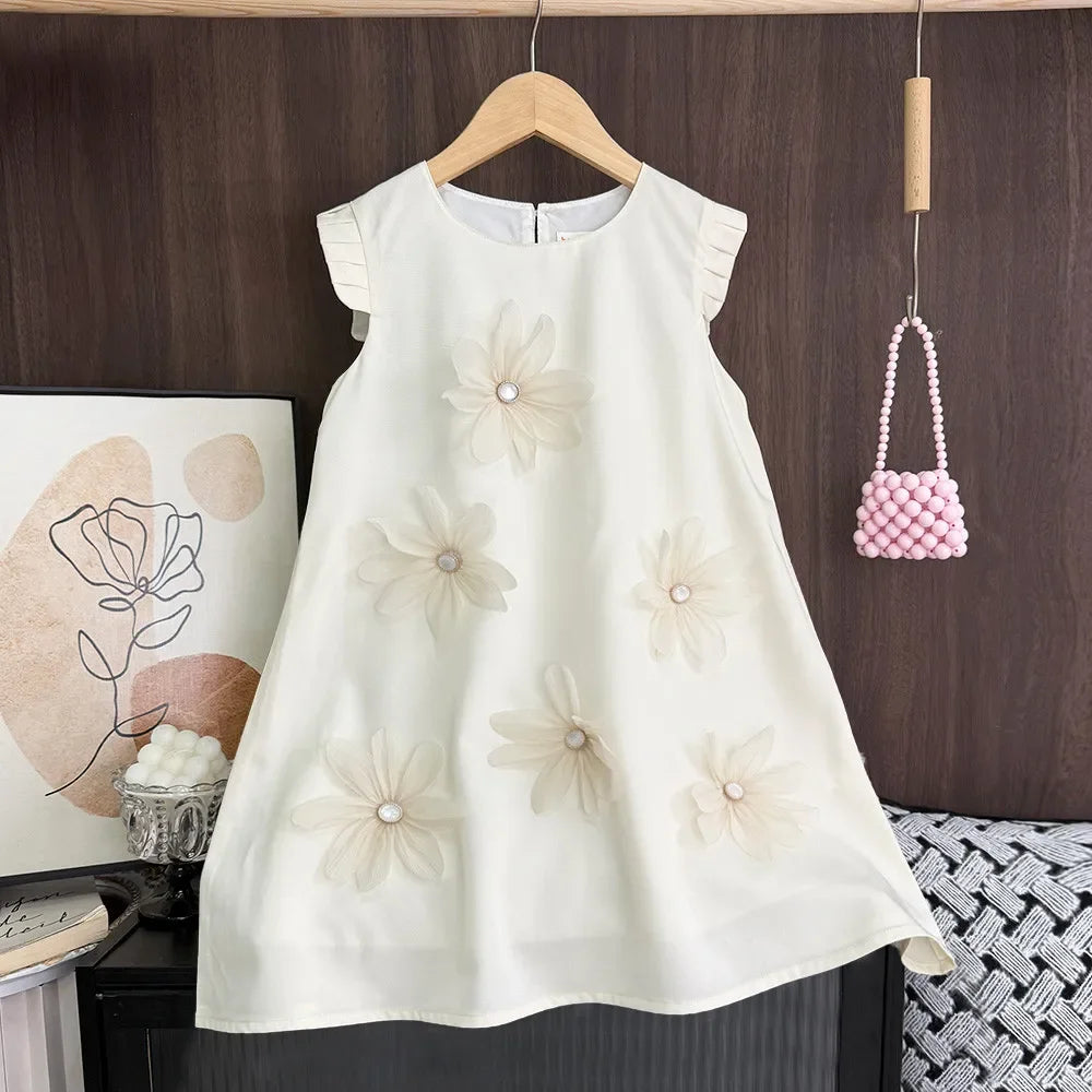 Girl's 3D Flower Princess Dress 2-12 Years