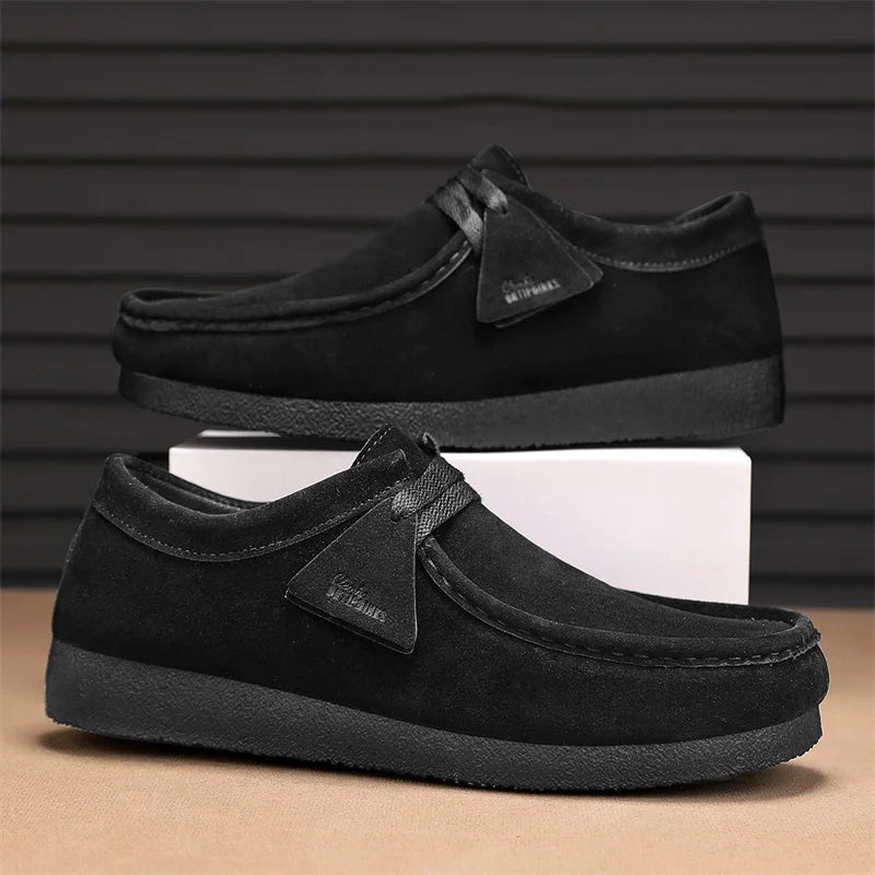 Men's Casual Suede Slip On Comfortable  Platform British Shoes