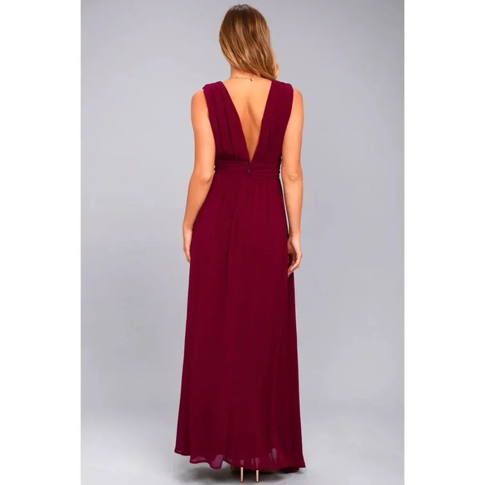 Women Backless Mesh Long  maxi Summer Dress