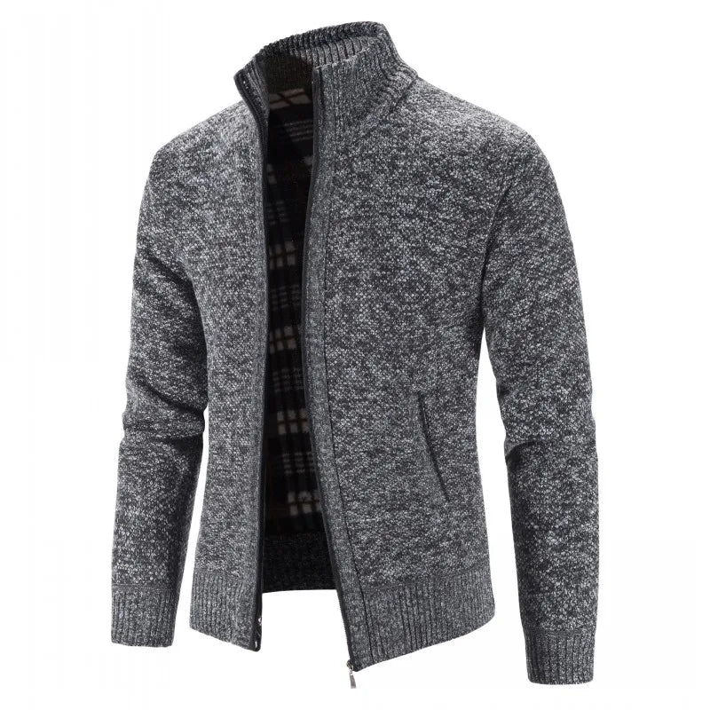 Men's Knitted Cardigan - Slim Fit Single Breasted Sweater Coat