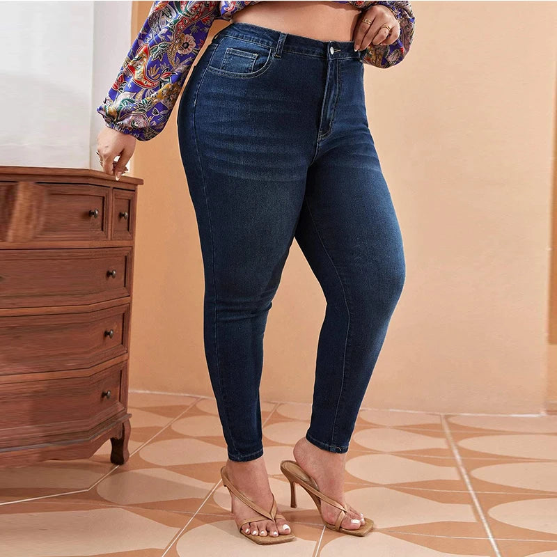 Women's Plus Size High Waist Stretch Denim Jeans