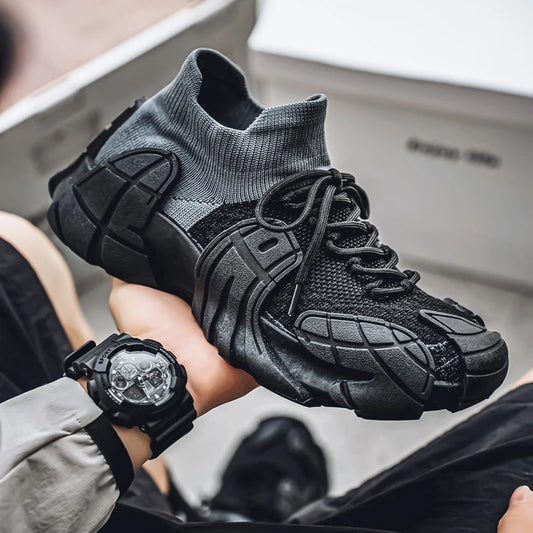 Men's Sports Mesh Sneakers Slip On Comfortable Lace Up Sneakers