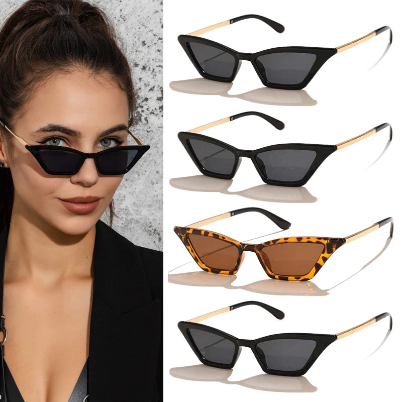 Women's 4pcs Square Triangle Cat Eye Anti UV Sunglasses UV400