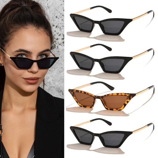 Women's 4pcs Square Triangle Cat Eye Anti UV Sunglasses UV400