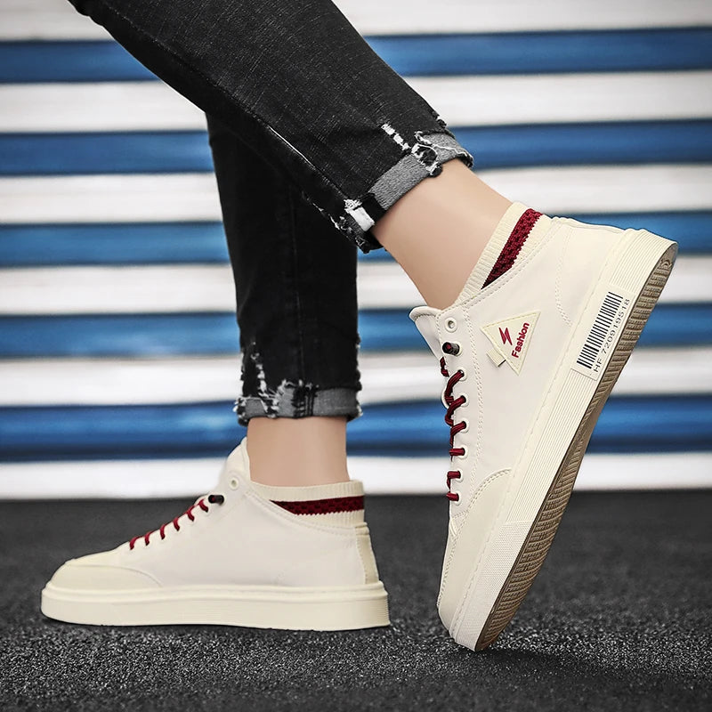 Simple Design Casual Sneakers - Men's Flat Skateboard & Running Trainers